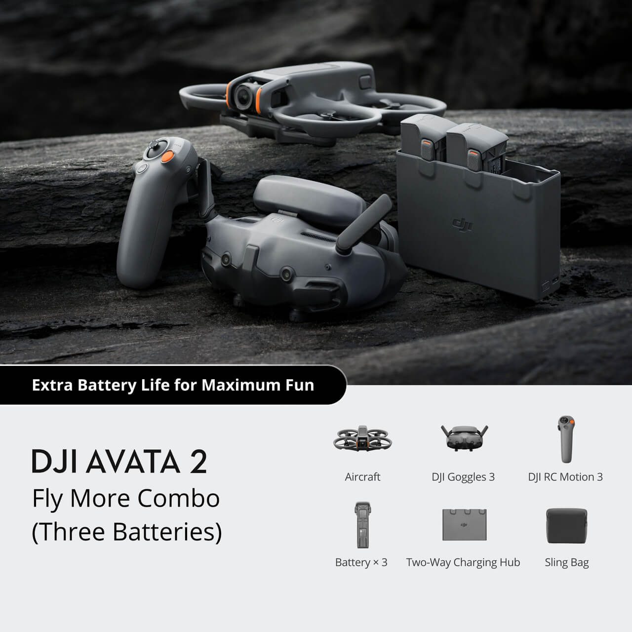 DJI Avata 2 Fly More Combo بثلاث بطاريات