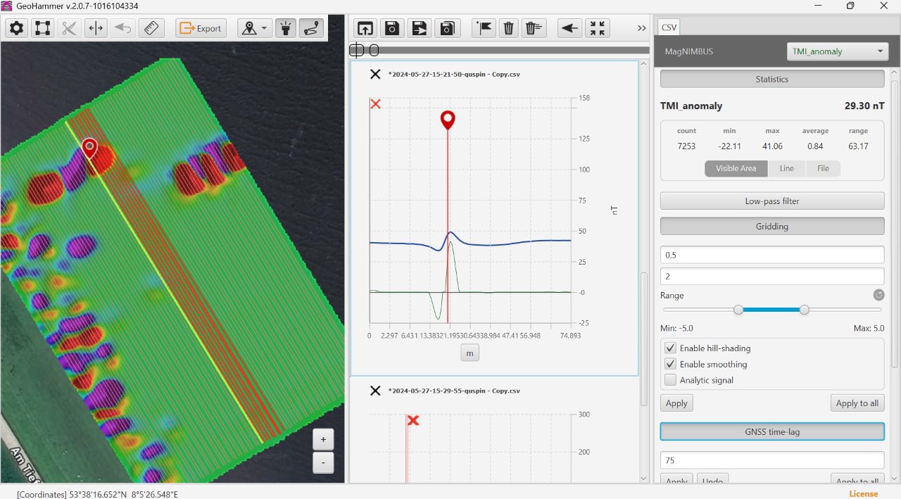 GeoHammer Pro processing and mapping interface
