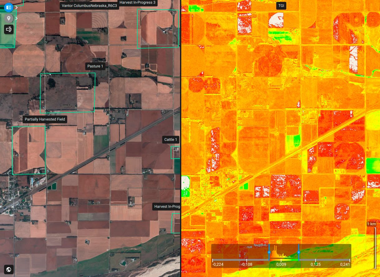 Satellite imagery in PIX4Dfields