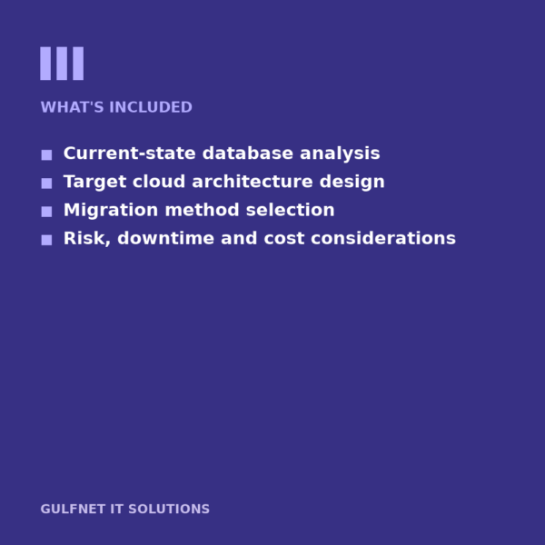 Database Cloud Migration Assessment included Database Cloud Migration Assessment