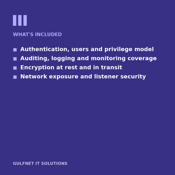 Database Security Assessment included Database Security Assessment